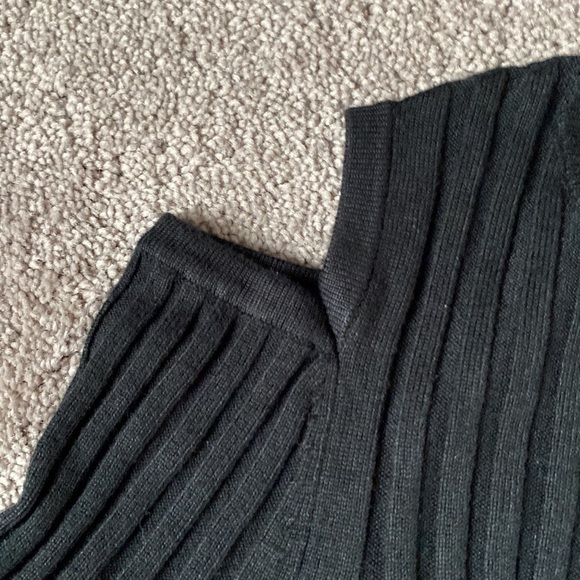 NWT A New Day Black Ribbed Cold Shoulder Bodycon Dress Long Sleeve SIZE XS - Picture 3 of 5